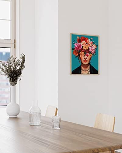 HAUS AND HUES Frida Kahlo Wall Art & Feminist Poster - Frida Kahlo Poster, Chicano, Latino, Chicana Art, Mexican Artwork for Walls Unframed 12"x16"