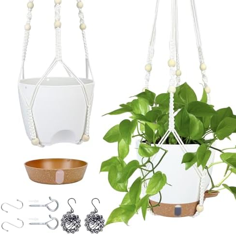 Hanging Planter for Indoor Plants 8 Inch, 2 Pack, Self Watering