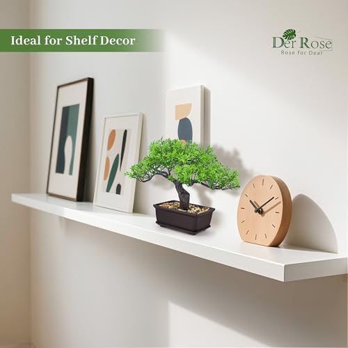 Der Rose Small Fake Bonsai Tree Ficus Decor Fake Plant for Shelf Desk Decor