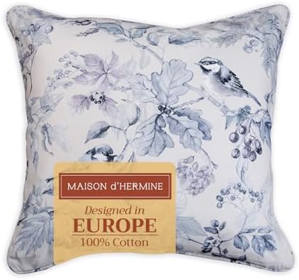 Maison d' Hermine Throw Pillow Covers 100% Cotton (20" x 20" - Pack of 1)