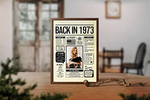 Personalized 52 year old birthday gifts - Back in 1973 Poster - Centerpiece Table Decorations 52nd Birthday Party - Custom Born in 1973 Newspaper Vintage Poster for Men, Women