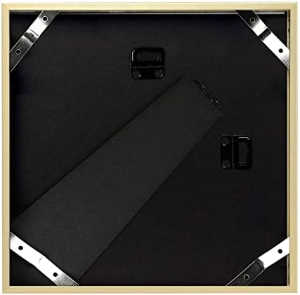 Frametory 2 Pack 8x8 Aluminum Frame with Mat for 4x4 Photo, Gold