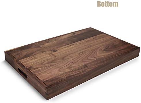 28"x 18" Extra Large Rectangle Black Walnut Wood Ottoman Tray
