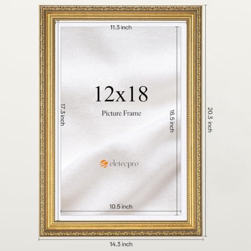 eletecpro 12x18 Picture Frames Set of 2 with Clear Acrylic Cover, Gold