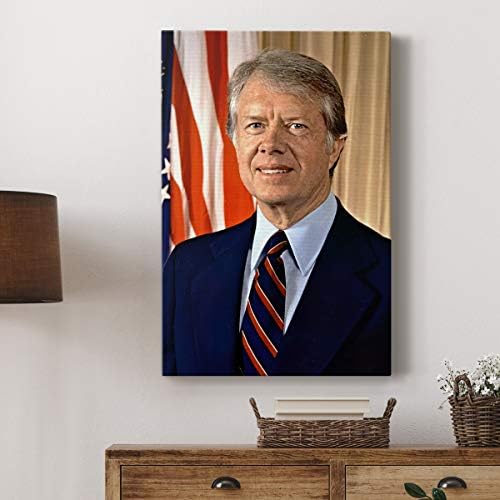 Renditions Gallery Jimmy Carter Presidental Portrait Wall Art, Premium Gallery Wrapped Canvas Decor, Ready to Hang, 60 in H x 40 in W, Made in America Print