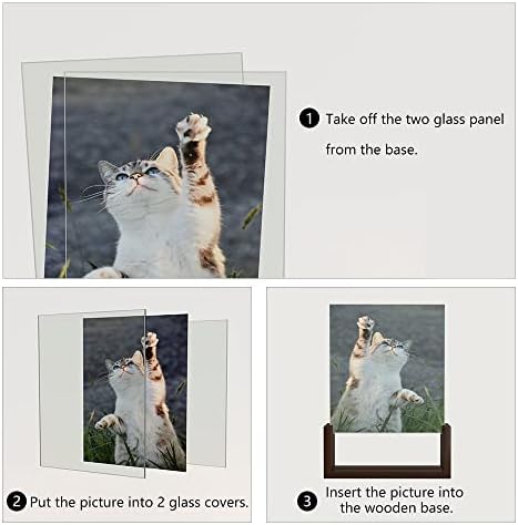 RLAVBL 8x10 Picture Frame Set of 2, Rustic Glass Photo Frames with Base for Tabletop Display