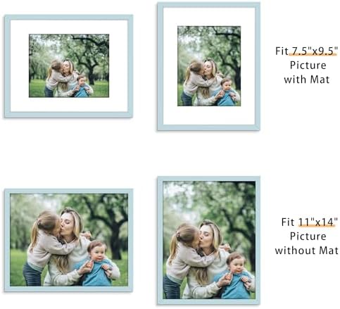 Picrit 11x14 Picture Frame Set of 12, Modern Gallery Wall Frames, Blue