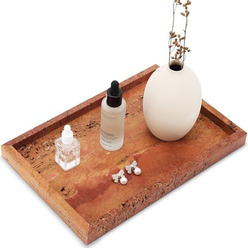 Real Natural Marble Tray for Bathroom, Vanity, Kitchen Counter & Desktop