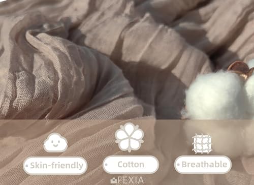 FEXIA 6Pcs Nude Brown Cheesecloth Table Runner Wedding Boho Decor