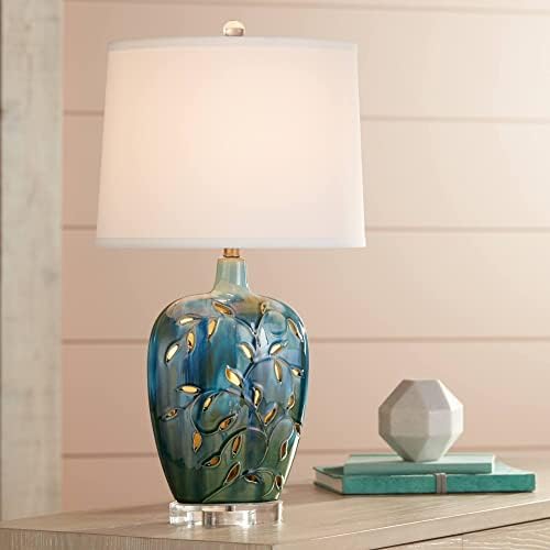 Devan Vines 24 1/2" High Table Lamp Blue Ceramic Night Light Acrylic Modern