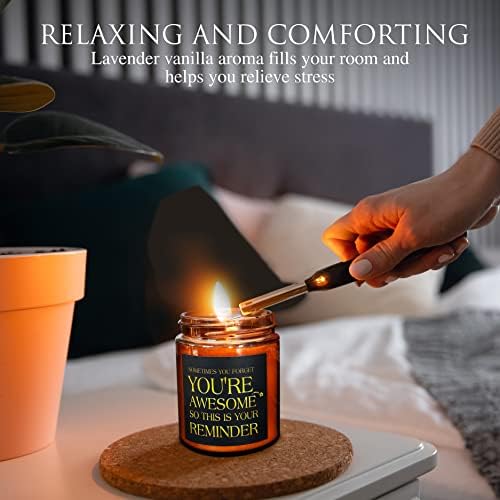 Calming Candles - Funny Relaxing Gift for Her - Calm Down, Relax Gifts for Women Men - Birthday Gift for Friend Coworker Bestie Sister - Aromatherapy, Anxiety Stress Relief Soy Jar Candle