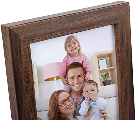 Giftgarden 4x6 Picture Frame Brown Set of 7 Rustic Walnut-Color Photo Frames 4 by 6 for Tabletop or Wall