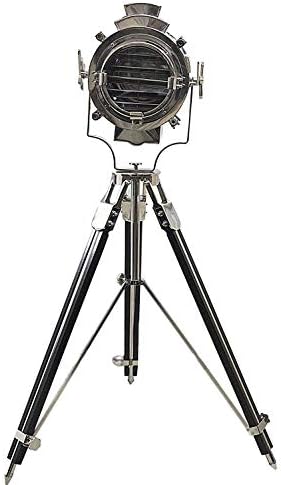 THOR INSTRUMENTS Vintage Modern Collectible Chrome Searchlight Home Black Screw Tripod Nautical Spotlights Floor Lamp (Floor Lamp 65" Inches) Rustic Vintage Home Decor Gifts