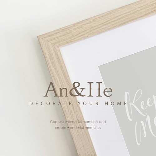 An&He 8.5 x 11 Picture Frame, Wood Photo Frame with HD Tempered Glass for Wall and Tabletop Display, Light Oak, 1Pack