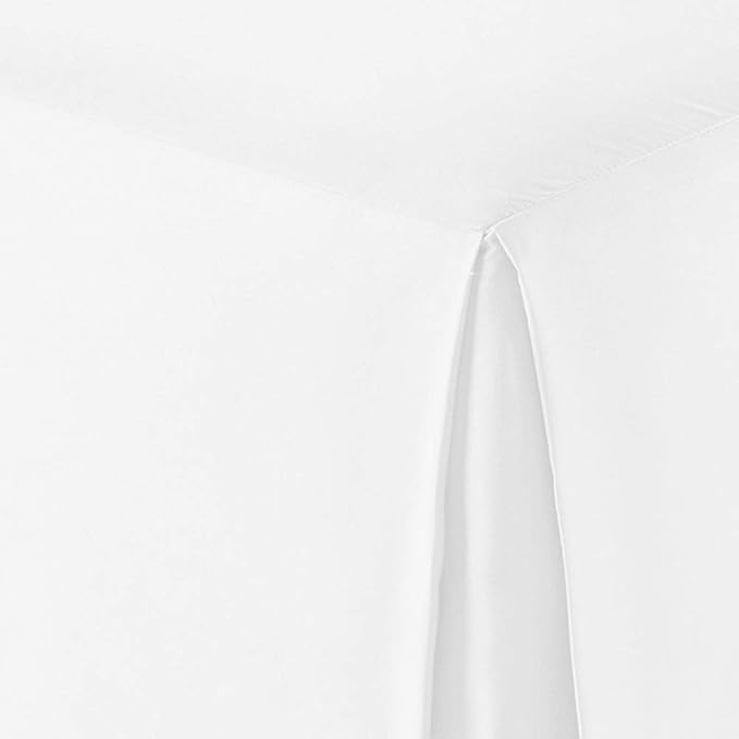 Amazon Basics Lightweight Pleated Dust Ruffle Bed Skirt, Full, Bright White, Wrinkle and Fade Resistant, Machine Washable, Polyester