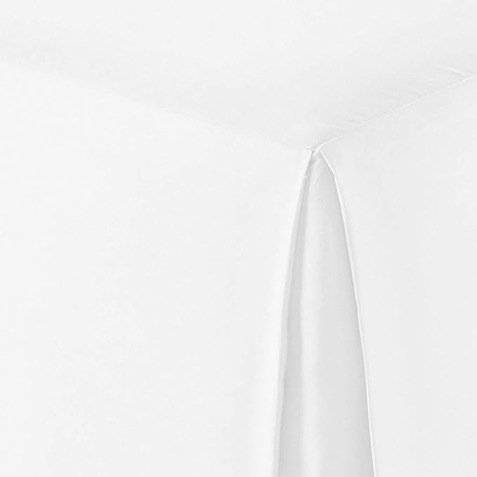 Amazon Basics Lightweight Pleated Dust Ruffle Bed Skirt, Full, Bright White, Wrinkle and Fade Resistant, Machine Washable, Polyester (Pack of 8)