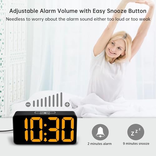 DreamSky Small Digital Alarm Clock for Bedroom with Large Big Numbers