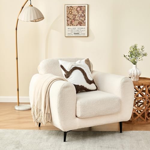 lifein 18x18 Pillow Covers-Throw Pillow Covers Boho Couch Pillows Embroidered Decorative Accent Pillows Mid Century Textured Pillowcases for Couch Sofa Living Room Bed (Brown and Cream)