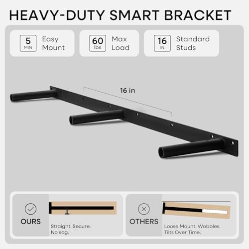 Homeforia 42 Inch Floating Shelves, High-End Solid Pine Wood, Set of 2