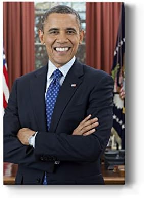 Renditions Gallery Barack Obama Presidental Portrait Wall Art, Premium Gallery Wrapped Canvas Decor, Ready to Hang, 60 in H x 40 in W, Made in America Print