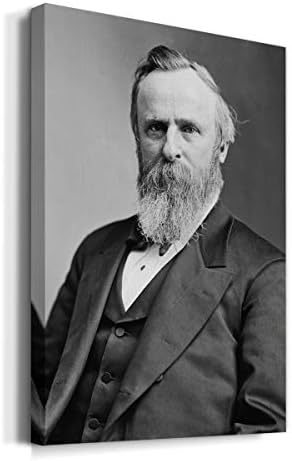 Renditions Gallery Rutherford B. Hayes Presidental Portrait Wall Art, Premium Gallery Wrapped Canvas Decor, Ready to Hang, 48 in H x 32 in W, Made in America Print