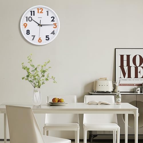 Modern Wall Clock, 10 Inch Silent Non-Ticking Battery Operated – Easy to Read Minimalist Design Quartz Analog Clock – Stylish Home Decor for Living Room, Bedroom, Kitchen, Office (Black, 10 Inch)