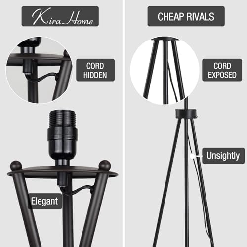 Kira Home Sadie 60" Mid-Century Modern Tripod Tall Floor Lamp