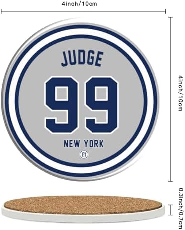 Yankee Coasters for Drinks, New york NY Ceramic Coasters Set of 6, Yankee Gifts for Boys Man, for Yankee Coffee Mug Cup