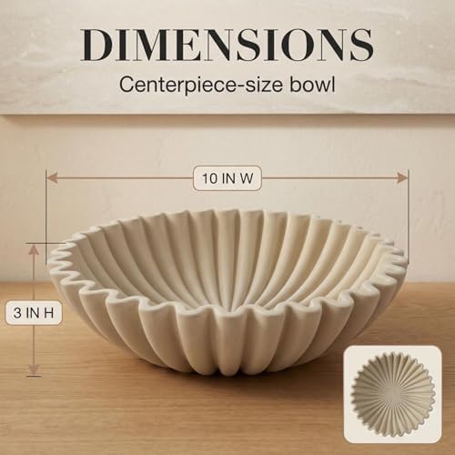 OAKOA Concrete Bowl Decor - Organic Modern Home Decor - Cement Bowl