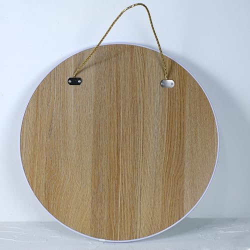 Funerom Round Wall Mirror 15.4 Inches Circle Mirror Bathroom Mirrors,White | for Over Sink