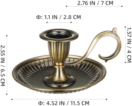 BESPORTBLE Vintage Taper Candle Holders with Handle: 1Pcs Retro Candlestick Holders Vintage for Easter Table - Antique Decor for Kitchen and Entryway Decor - Home Décor Accents Candle Sticks