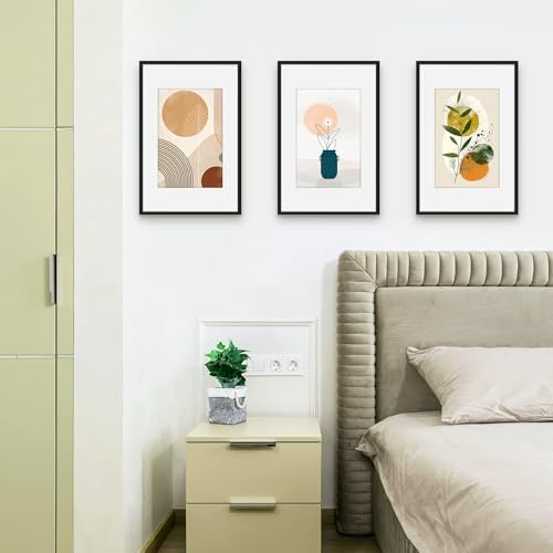 Picrit 11x17 Picture Frame Set of 12, Modern Gallery Wall Frames, Black