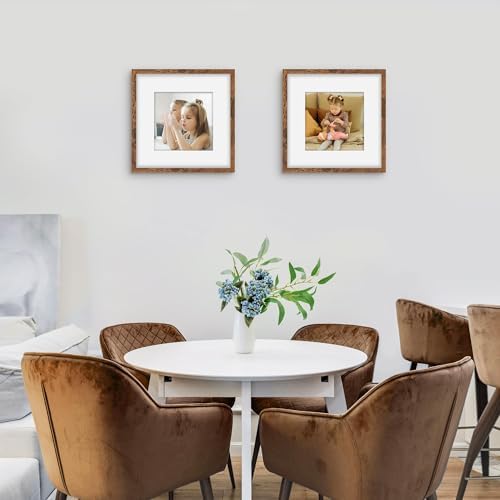 Picrit 12x12 Picture Frame Set of 12, Modern Gallery Wall Frames, Brown