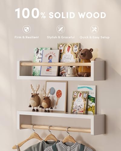 G&W Gruwald Nursery Book Shelves, Set of 3, Wall Bookshelf, Book Shelf for Kids Rooms, Wall Book Shelves for Bedroom Kids, Floating Shelf, Nursery Decor