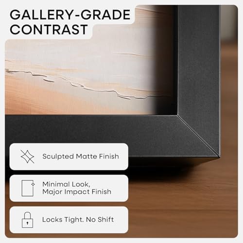 Homeforia 4x6 Black Picture Frame, High-End Metal, 3x5 Mat, Glass