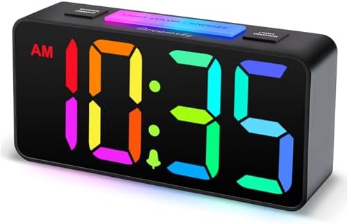 DreamSky Small Digital Alarm Clock with Night Light for Kids Bedroom