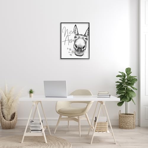 Stupell Industries 'Nice Arse Donkey Pun', Framed Giclee Art, Black, 24 x 30 Inches, Easy to Hang and Sturdy, Made in USA, by Lettered and Lined