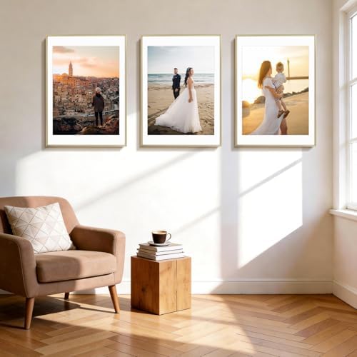 Golden State Art 18x24 Gold Aluminum Frame, Real Glass, Mat Fits 16x20