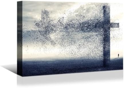 YONICA Jesus Wall Decor, Christian Cross Wall Home Posters, Judah Religious Lord Prayer Bible Wall Art Framed Canvas 18"x24"(45x60cm)