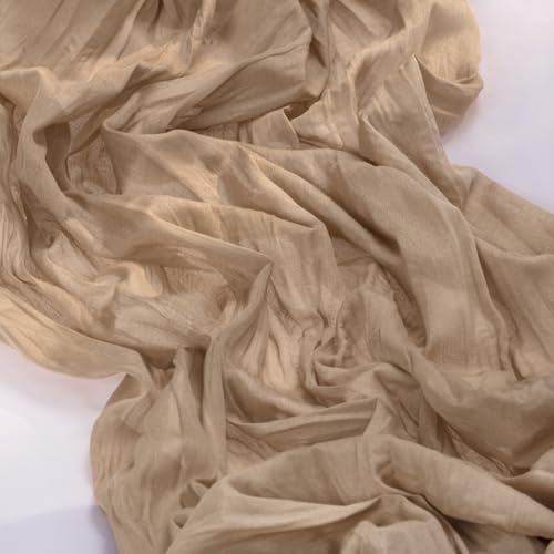 8 Pack Nude Cheesecloth Table Runner 10ft Boho Gauze Taupe Home Decor