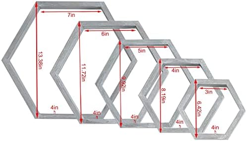 Hexagon Shelves,Floating Wall Shelf,Honeycomb Octagon Cube Shelves Wood