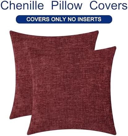 CaliTime Decorative Couch Throw Pillow Covers 16 X 16 Inches Burgundy
