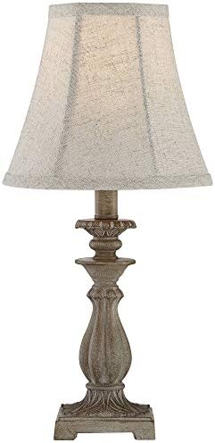 Cali 19" Small Table Lamps Set of 2 Beige Candlestick Accent Vintage