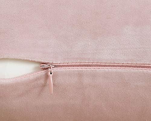 Jeneoo Comfy Soft Velvet Throw Pillow Covers for Sofa Couch, Decorative Solid Square Cushion Cases for Bedroom Car (Baby Pink, 18 x 18 Inches, 2 Pieces)