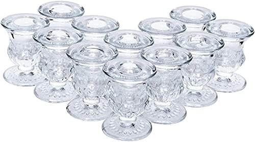 Hosley Set of 96 Glass Taper Candle Holders 2.5 Inches High Ideal Gift for Weddings Party Favor Reiki Meditation O3