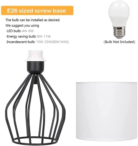 HAITRAL Modern Bedside Table Lamp - Minimalist Small Lampblack/White