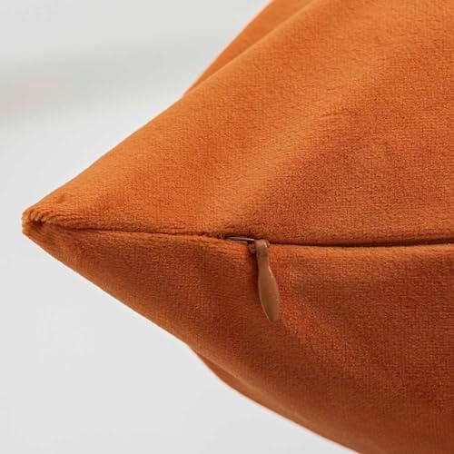 JUSPURBET 12x20 Lumbar Velvet Throw Pillow Covers Set of 2,Burnt Orange