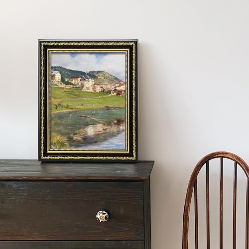 upsimples Vintage 8x10 Picture Frame, Antique Black and Gold Frames, 2 Pack