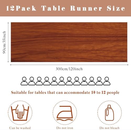 6 Pcs Cheesecloth Table Runner 10FT Terracotta Runner for Tables Gauze Fabric 35 x 120 Inches Long Boho Table Runner Decor Rustic Sheer Runner for Wedding Birthday Bridal Shower Party (Terracotta)