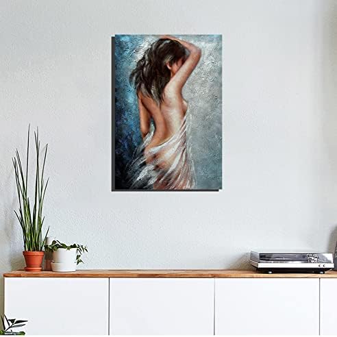 Abstract Woman Painting Canvas Art Print Framed Wall Art Girls Room Bedroom Decoration Modern Home Décor Artwork 16"x24" Large